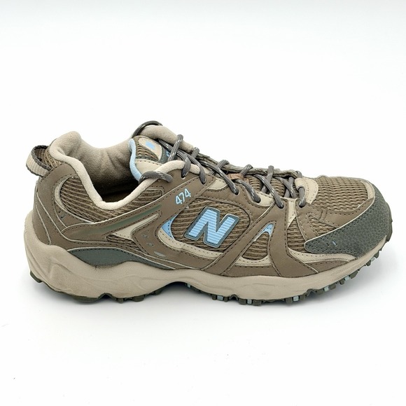 New Balance Shoes - New Balance 474 All Terrain Trail Hiking Sneakers Gray Blue Womens Shoe Size 9